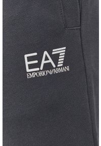 EA7 Emporio Armani Spodnie męskie kolor szary gładkie. Kolor: szary. Wzór: gładki