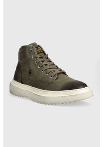 G-Star RAW - G-Star Raw sneakersy DEXTER MID NUB kolor zielony 2242048701.OLV. Zapięcie: sznurówki. Kolor: zielony. Materiał: guma #5
