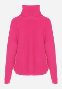 Born2be - Fuksjowy Golf z Bawełną i Wiskozą oraz Guzikami Tiaraya. Typ kołnierza: golf. Kolor: różowy. Materiał: wiskoza, bawełna. Styl: sportowy #7