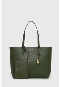 MICHAEL Michael Kors torebka skórzana dwustronna kolor zielony. Kolor: zielony. Materiał: skórzane. Rodzaj torebki: na ramię #1