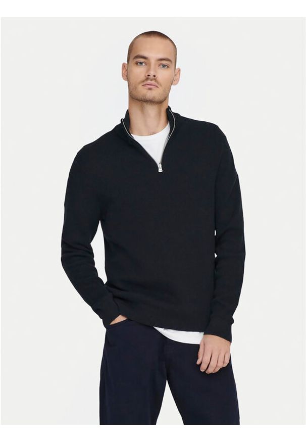 Only & Sons Sweter 22023210 Granatowy Regular Fit. Kolor: niebieski. Materiał: bawełna