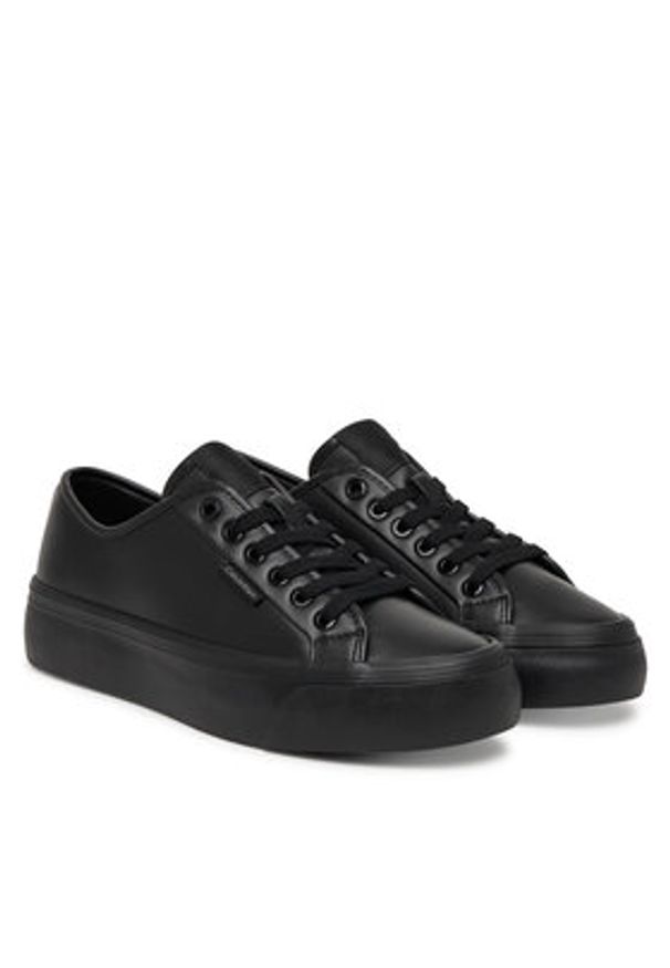Calvin Klein Sneakersy Vulc Flatf Lace Up Lth YW0YW01932 Czarny. Kolor: czarny. Materiał: skóra