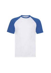 FRUIT OF THE LOOM - Męska Koszulka Baseballowa Valueweight. Kolor: biały, wielokolorowy, niebieski