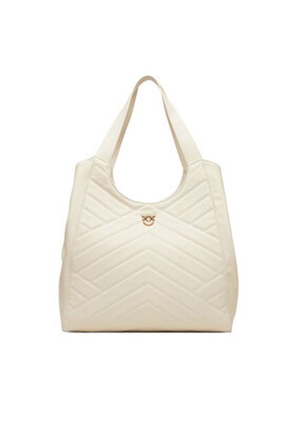 Pinko - PINKO Torebka Tote Bag PE 25 PLTT 104536 A2AO Biały. Kolor: biały. Materiał: skórzane