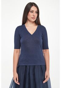 Weekend Max Mara - T-shirt damski lniany Opzione WEEKEND MAX MARA. Materiał: len #3