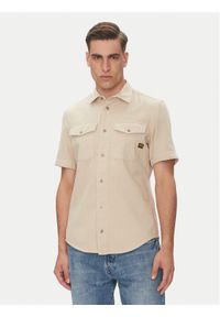 G-Star RAW - G-Star Raw Koszula Marine D19751-D454 Beżowy Slim Fit. Kolor: beżowy. Materiał: bawełna. Styl: marine