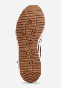 Renee - Brązowe Sneakersy na Platformie z Geometrycznym Motywem Hippiopis. Okazja: na co dzień. Kolor: brązowy. Materiał: jeans. Wzór: geometria. Obcas: na platformie #7