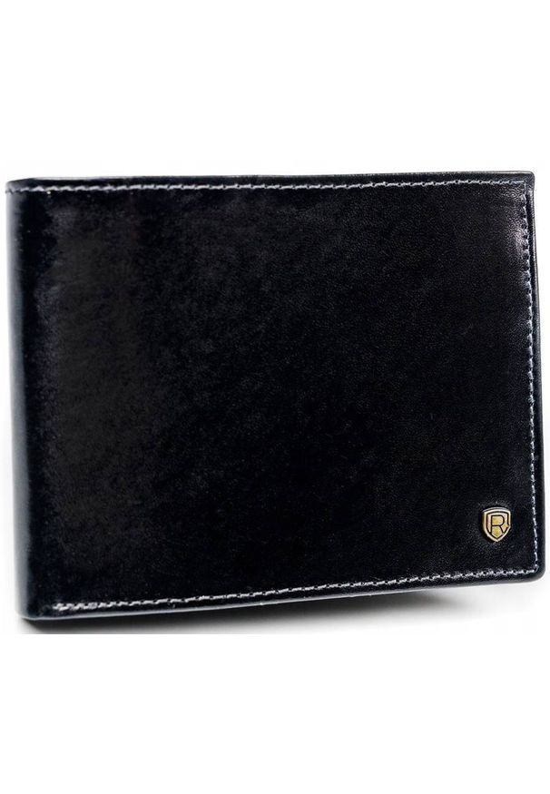 ROVICKY - Portfel męski skórzany N61-RVT BLACK. Materiał: skóra