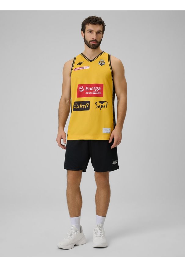 4f - 4F Koszulka meczowa replika domowa z sezonu 2025/26 męska 4F x Trefl Sopot - żółta XXL. Kolor: żółty. Materiał: materiał. Wzór: nadruk