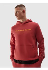 4f - 4F Bluza dresowa nierozpinana z kapturem męska - różowa XL. Okazja: na co dzień. Typ kołnierza: kaptur. Kolor: różowy. Materiał: dresówka. Wzór: gładki, napisy, ze splotem. Styl: casual, sportowy #1