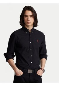 Polo Ralph Lauren Koszula Bsr 710772288 Czarny Slim Fit. Typ kołnierza: polo. Kolor: czarny. Materiał: bawełna