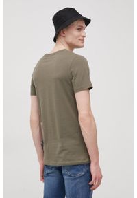 PRODUKT by Jack & Jones - Produkt by Jack & Jones T-shirt bawełniany kolor zielony z nadrukiem. Okazja: na co dzień. Kolor: zielony. Materiał: bawełna. Wzór: nadruk. Styl: casual