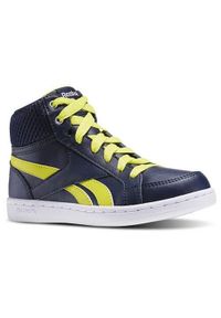 Buty do chodzenia dla dzieci Reebok Navyyellowwht Royal Prime. Wysokość cholewki: za kostkę. Kolor: niebieski. Materiał: skóra, syntetyk, materiał, tkanina. Szerokość cholewki: normalna. Model: Reebok Royal. Sport: turystyka piesza #1