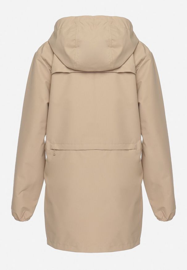 Born2be - Beżowa Kurtka Wiatrówka na Zamek Błyskawiczny z Kapturem Radisca. Typ kołnierza: kaptur. Kolor: beżowy
