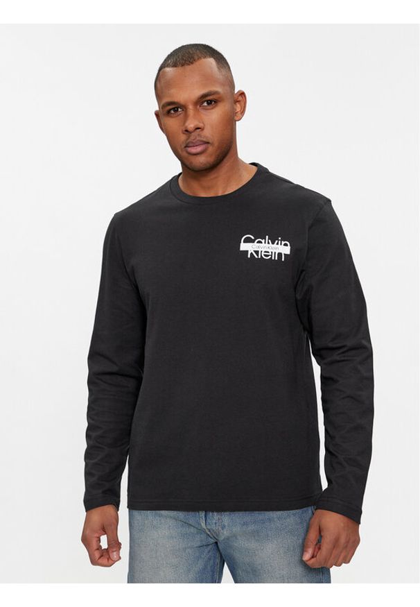 Calvin Klein Longsleeve Logo K10K112891 Czarny Regular Fit. Kolor: czarny. Materiał: bawełna. Długość rękawa: długi rękaw