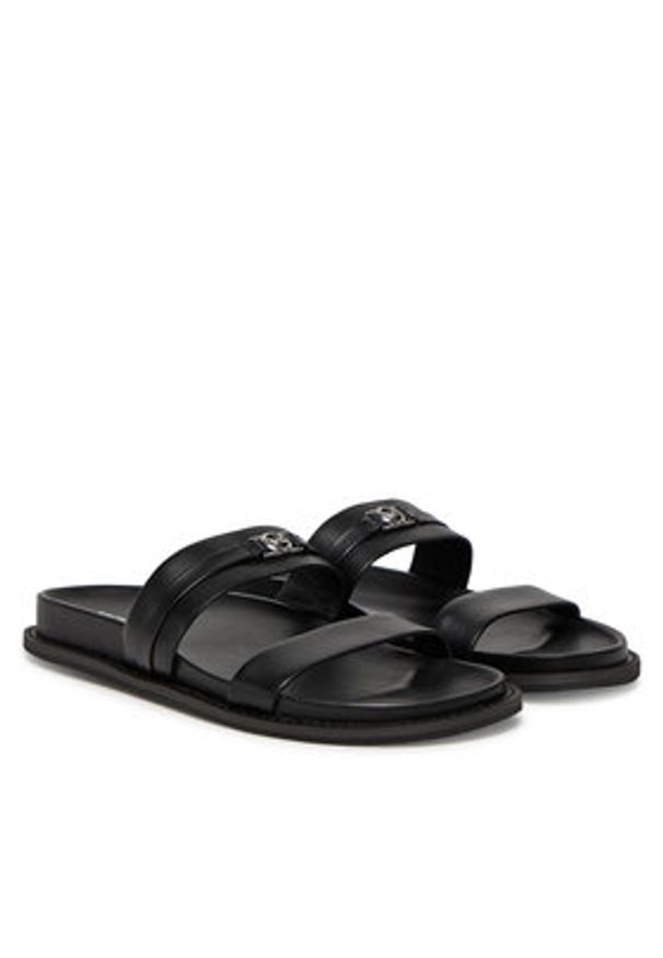 MICHAEL Michael Kors Klapki Mandy Flat Sandal 40S5MAFS2L Czarny. Kolor: czarny. Materiał: skóra