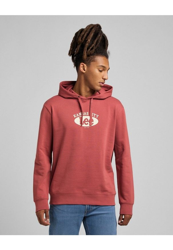 Lee - LEE HOODIE MĘSKA BLUZA Z KAPTUREM CINNAMON L80EEJVG. Typ kołnierza: kaptur