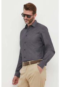 Liu Jo koszula męska kolor szary regular z kołnierzykiem klasycznym. Typ kołnierza: kołnierzyk klasyczny. Kolor: szary. Styl: klasyczny #1
