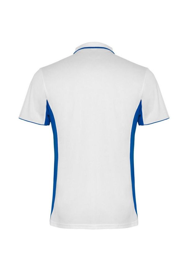 ROLY - Sportowa Koszulka Polo Z Krótkim Rękawem Dla Dorosłych Unisex Montmelo. Typ kołnierza: polo. Kolor: niebieski, wielokolorowy, biały. Długość rękawa: krótki rękaw. Długość: krótkie. Styl: sportowy
