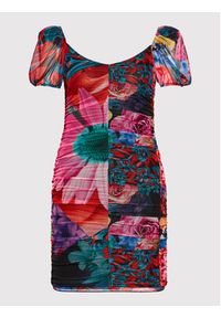 Desigual Sukienka koktajlowa MONSIEUR CHRISTIAN LACROIX Marsella 22SWVK45 Kolorowy Slim Fit. Materiał: syntetyk. Wzór: kolorowy. Styl: wizytowy #4