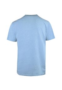 Męski T-Shirt, Dekolt z Guzikami - Pako Jeans - Niebieska. Okazja: na co dzień. Kolor: niebieski. Materiał: bawełna. Styl: casual
