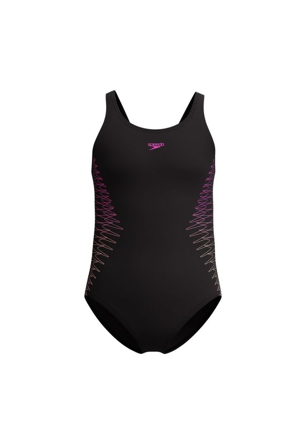 Dziecięcy 1-częściowy kostium kąpielowy Speedo Eco Placem Muscleb. Kolor: czarny