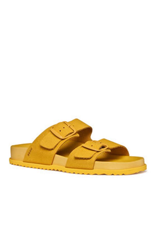 Geox Klapki D Sandybett D558RA 00022 C2006 Żółty. Kolor: żółty. Materiał: zamsz, skóra