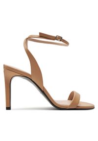 Calvin Klein Sandały Heel Sandal 90 Lth HW0HW01945 Beżowy. Kolor: beżowy