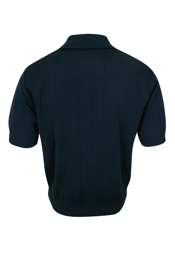 Kings - Koszulka POLO, Granatowo-Zielono-Czerwona, Dresowa, Dziergana, Męska, Krótki Rękaw, T-shirt -KINGS. Okazja: na co dzień. Typ kołnierza: polo. Kolor: niebieski, czerwony, wielokolorowy. Materiał: bawełna, akryl. Długość rękawa: krótki rękaw. Długość: krótkie. Wzór: paski, prążki. Styl: casual