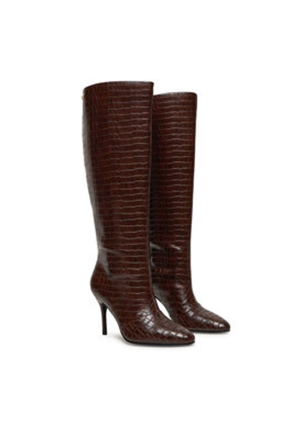 Liu Jo Kozaki White 01 SF4159 EX068 Brązowy. Kolor: brązowy. Materiał: skóra