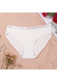 Intica - Figi damskie z elastycznym pasem na co dzień Esma. Kolor: biały. Materiał: materiał