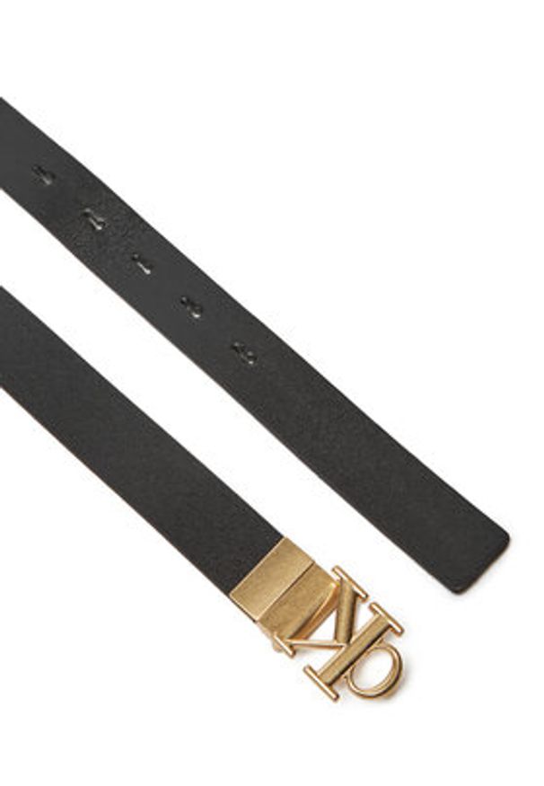 Calvin Klein Pasek Damski Monogram Plaque Buckle 25Mm Rev LV04K7005G Czarny. Kolor: czarny. Materiał: skóra