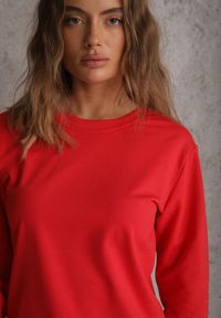 Renee - Czerwona Casualowa Bluza z Bawełną Akko. Okazja: na co dzień. Kolor: czerwony. Materiał: bawełna. Styl: casual #4