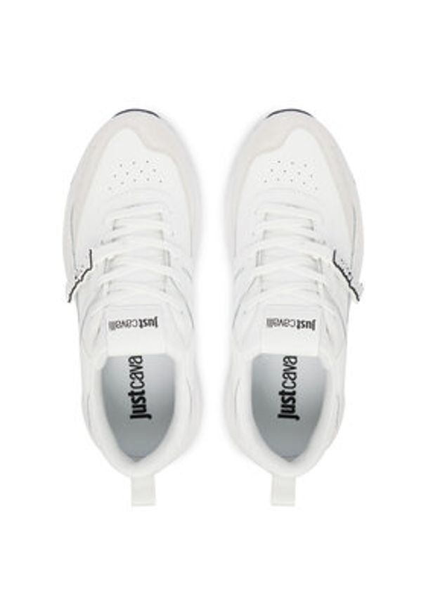 Just Cavalli Sneakersy 80RA3SL2 ZPC05 Biały. Kolor: biały. Materiał: skóra