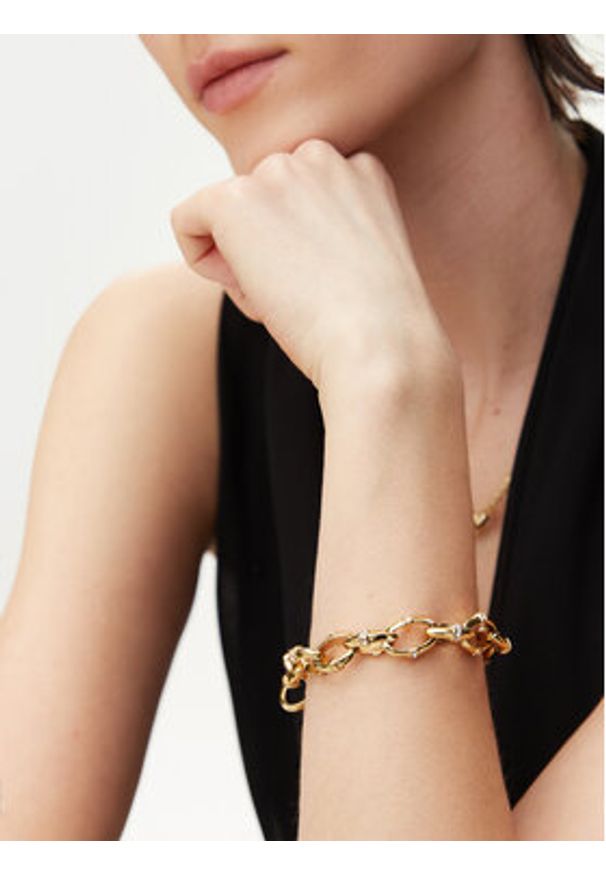 Guess Bransoletka JUBB05 163JW Złoty. Materiał: metalowe. Kolor: złoty