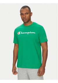 Champion T-Shirt 220256 Zielony Regular Fit. Kolor: zielony. Materiał: bawełna