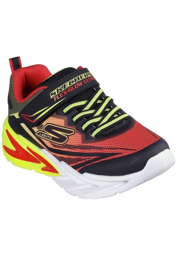 skechers - Adidasy Skechers Flex-glow Ultra, Dzieci. Kolor: czerwony. Materiał: materiał