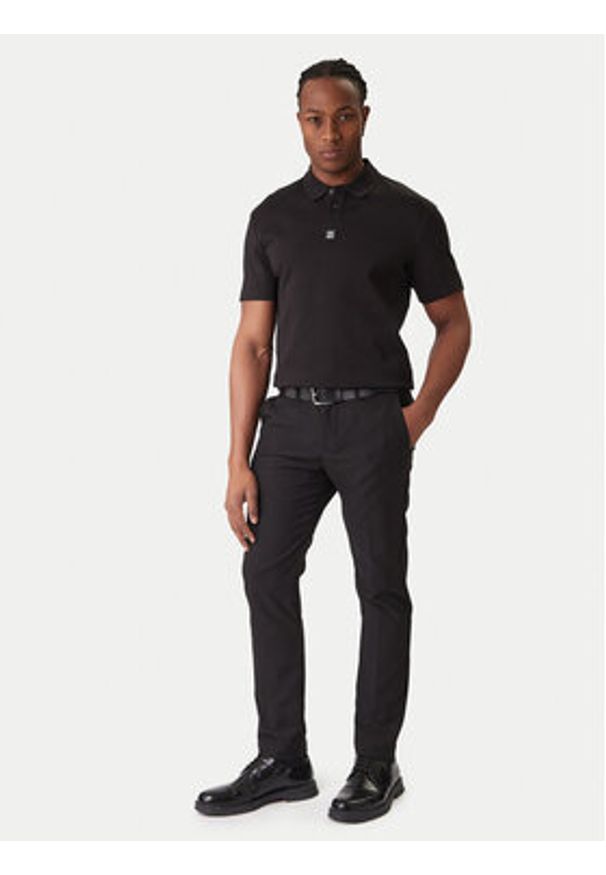 Hugo - HUGO Polo Deabono_D 50517638 Czarny Regular Fit. Typ kołnierza: polo. Kolor: czarny. Materiał: bawełna