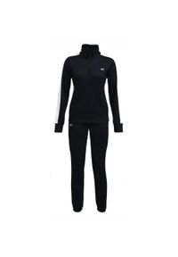 Dres sportowy dla kobiet Under Armour Trickot Tracksiut. Kolor: czarny. Materiał: dresówka
