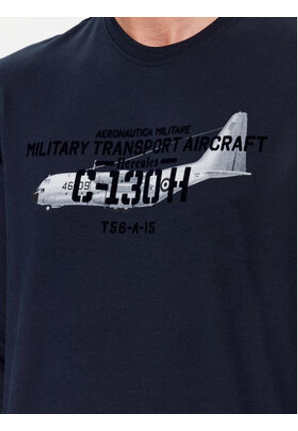 Aeronautica Militare Longsleeve 232TS2132J609 Granatowy Regular Fit. Kolor: niebieski. Materiał: bawełna. Długość rękawa: długi rękaw