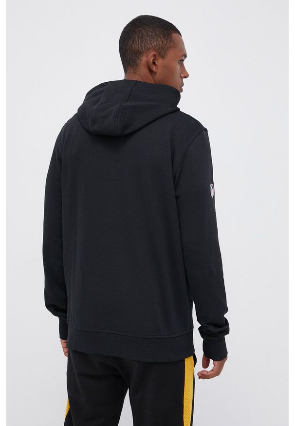 New Era Bluza męska kolor czarny z kapturem z nadrukiem. Typ kołnierza: kaptur. Kolor: czarny. Wzór: nadruk