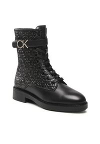 Calvin Klein Botki Combat Boot HW0HW01525 Czarny. Kolor: czarny. Materiał: skóra