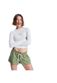 Roxy - dla Kobiety OCEANSIDE Zielony. Stan: obniżony. Kolor: zielony. Materiał: len, wiskoza, tkanina. Długość: krótkie #1