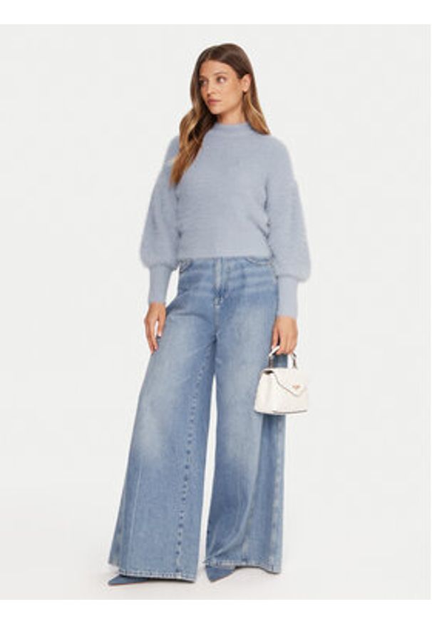 Guess Sweter W4BR25 Z3BH0 Niebieski Regular Fit. Kolor: niebieski. Materiał: syntetyk