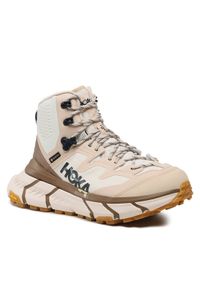 HOKA - Trekkingi Hoka. Kolor: beżowy. Materiał: materiał. Technologia: Gore-Tex. Sport: turystyka piesza #1