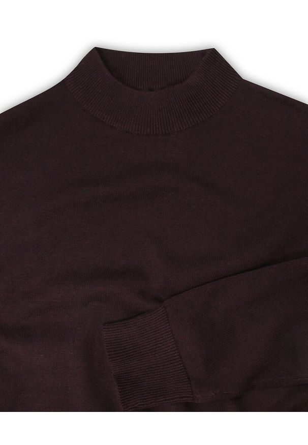 Półgolf Burgundowy Bawełniany, Prosty Krój, Klasyczny, Męski -Brave Soul. Kolor: czerwony. Materiał: bawełna. Sezon: zima, jesień. Styl: klasyczny