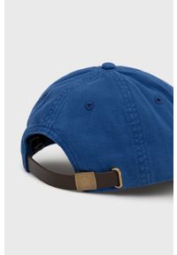 Superdry czapka gładka. Kolor: niebieski. Wzór: gładki