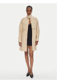 TwinSet - TWINSET Trencz 251TP2661 Beżowy Loose Fit. Kolor: beżowy. Materiał: bawełna, syntetyk #6