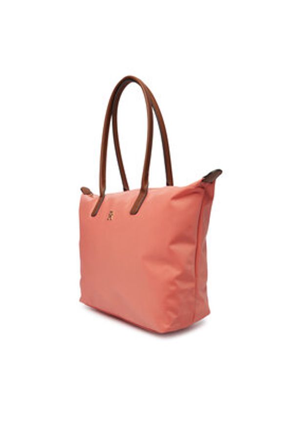 TOMMY HILFIGER - Tommy Hilfiger Torebka Popette Tote AW0AW17711 Koralowy. Kolor: pomarańczowy