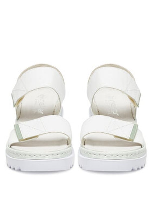 Rieker Sandały V4475-80 Biały. Kolor: biały. Materiał: skóra